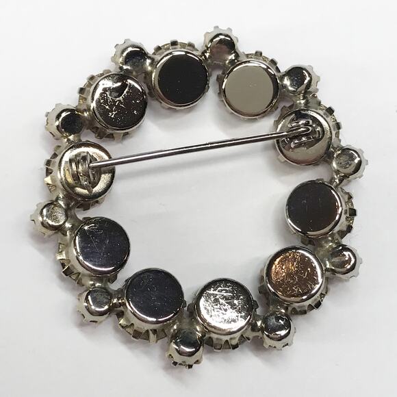 VTG Rhodium Plated Pastel Pink Purple Amethyst Brooch Rhinestones Silver Tone - Picture 2 of 12